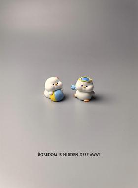 无聊了！摆一面12804动堆玩耍鸭小物摆情绪稳定桌装件饰工位解压