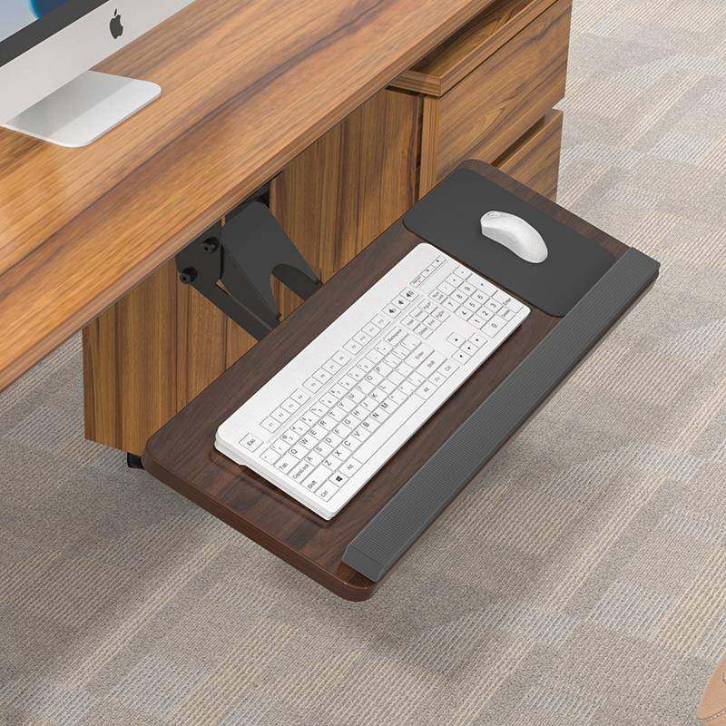 键盘托架桌下键盘鼠标支架办公室电脑桌抽屉滑轨可调节旋转架托盘