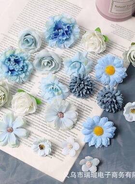 疼袋配填充装饰D痛IY材料件吧古花美照片道33990具模拟花假丝绸花