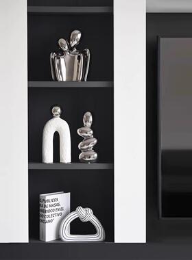 高档现抽象条纹个艺术代性小众样板间家居装饰品柜摆酒26442设客