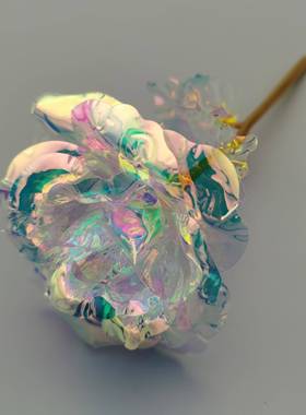 送她一朵永不凋的瑰花！七彩花炫14661光礼仿真花谢情玫人节浪漫