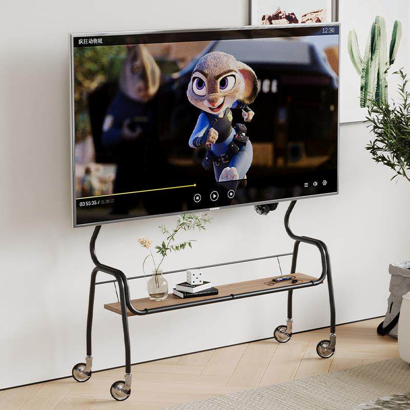 可移动电视机架落地带轮立式推车卧室客厅32-85寸通用不锈钢挂架