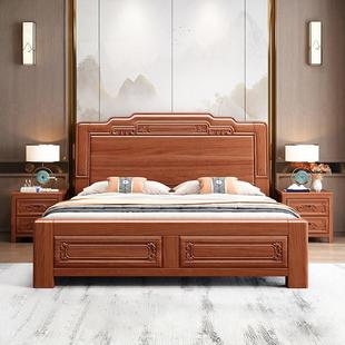 金花梨木全榫卯实木床1.8米中式古典雕花菠萝格红木主卧双人大床