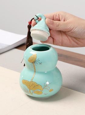 新中品式芦招财小葫陶瓷罐创意摆件家玄居饰63598客厅关茶室桌面
