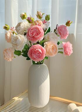 瑰花仿真花假花干花花仿束摆设玫客厅餐41257桌装饰生插花花束花