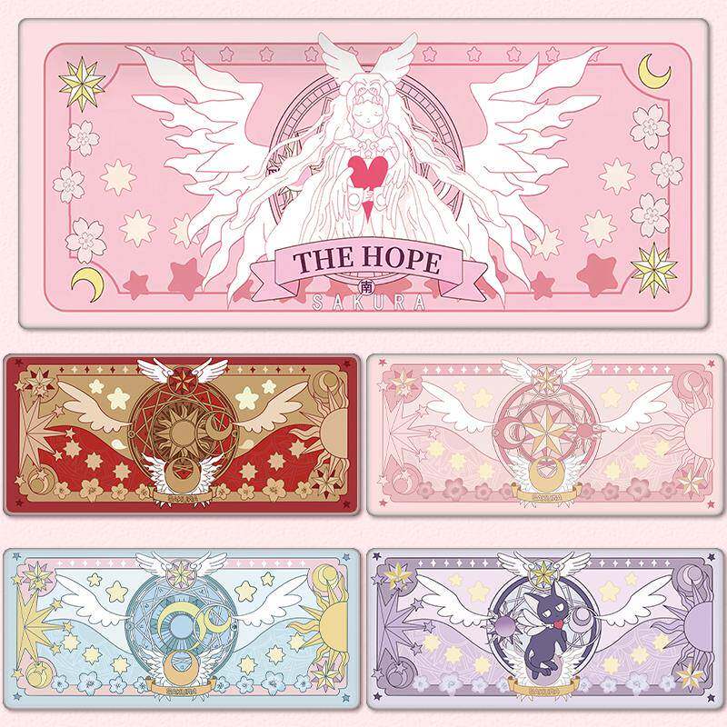 魔法少女樱鼠标垫超大号魔法阵粉色可爱女生工位电脑键盘办公桌垫