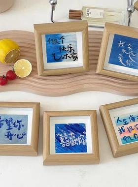 办19301油画励文字小相4寸桌面摆台画框家居卧室公室桌面装饰框摆