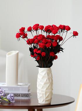 现代陶49655瓷白色花瓶满天花水培器简约花客厅干插花家居装饰品