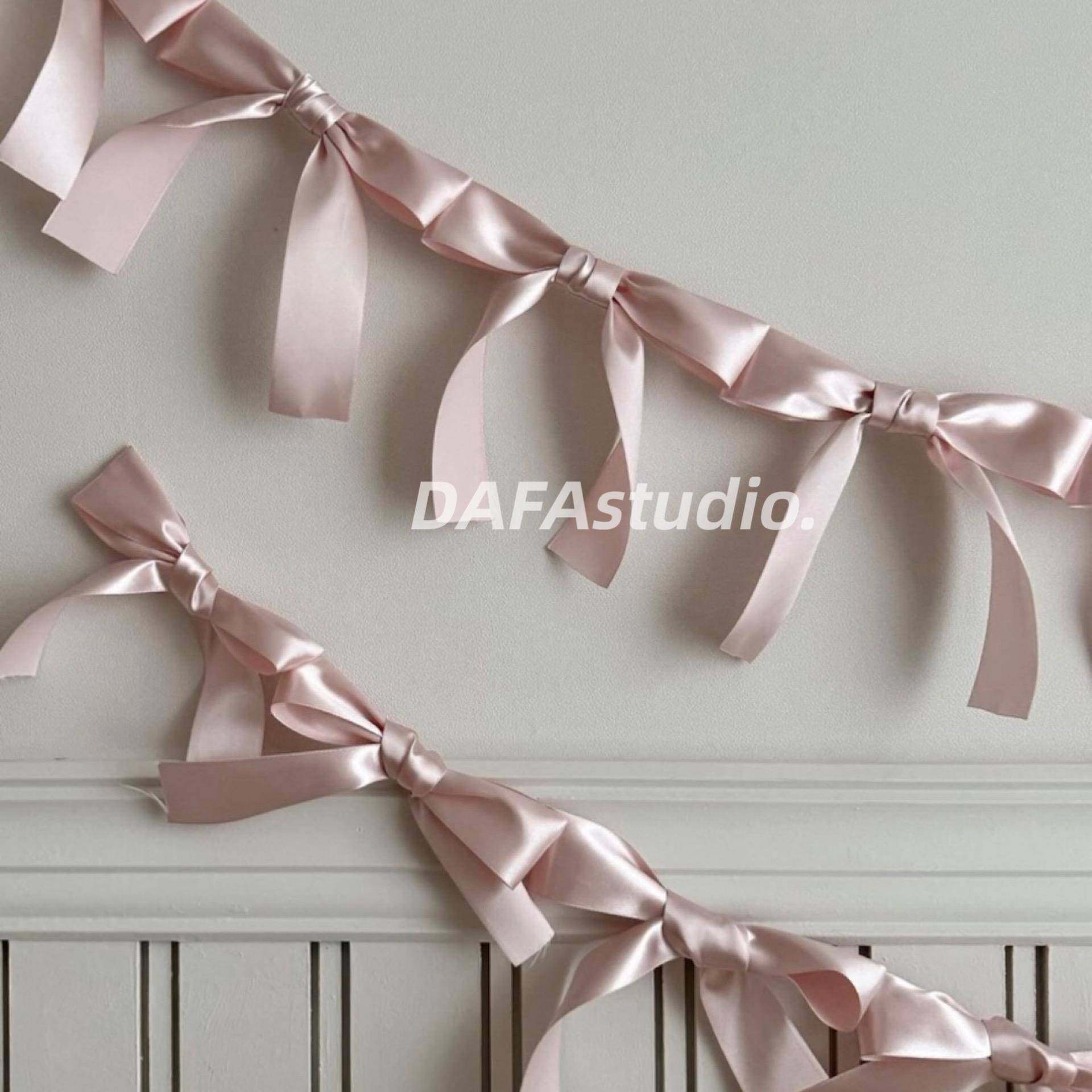 ins风手打蝴蝶结拉旗成品公主儿童生日婚礼派对拍照横幅拉花挂饰