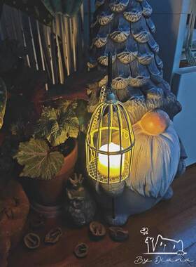 迷你饰笼鸟05997摆件花园挂件艺装庭院杂铁货 满28包邮