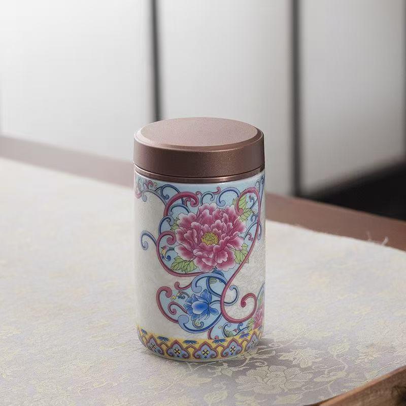 TJ034-掐丝银珐瑯彩小茶叶罐HL【单品包邮偏远除外】