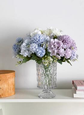 玫花束假花仿真居塑料12867花插瑰花仿生花艺手捧干花逼真家摆花