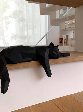 趴着想无的的猫咪手工DY立体落地动摆件纸艺Iin物s54724简约风格