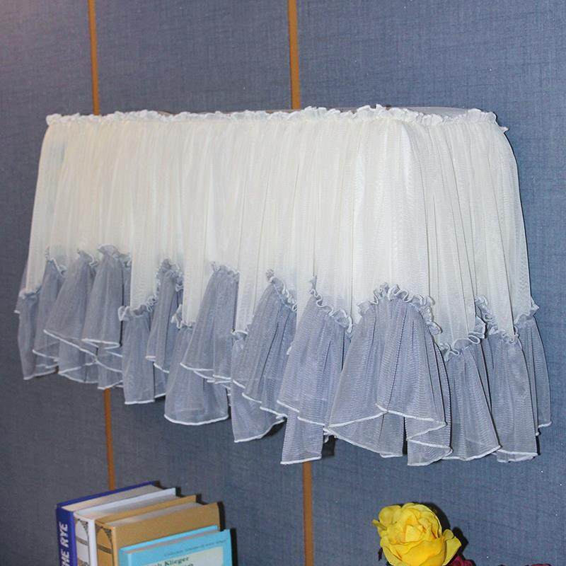 蕾丝布艺空调防尘罩挂机空调套ins法式简约开机不取防直吹 送内套