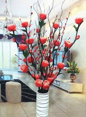 叶脉仿真干花花假花地件落客厅玄关大装饰花插32961花摆设摆永生