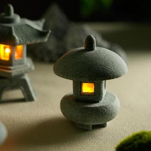 鱼缸内景造精件致小摆盆景装饰中国风庭院造82987景布置小亭子饰