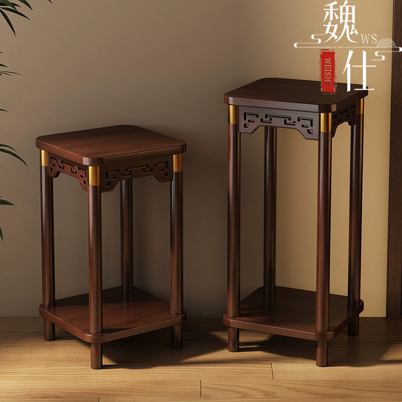 中式博古架家用客厅落地式实木置物架2025新款茶缸茶盘收纳展示架