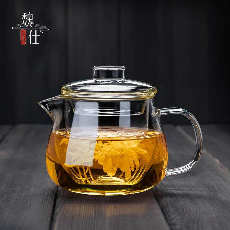 泡茶壶加厚耐高温玻璃花茶壶带过滤冲茶煮茶器茶具套组泡茶专用