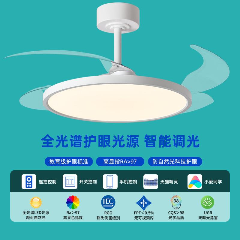 隐形风扇灯2025新款吊扇灯吸顶家用变频客厅餐厅卧室电扇吊灯一体