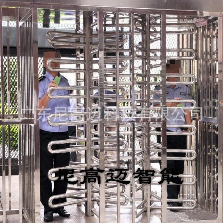 监狱全高栅栏回旋转门 防恐通道全高转闸机 安检通道十字全高闸