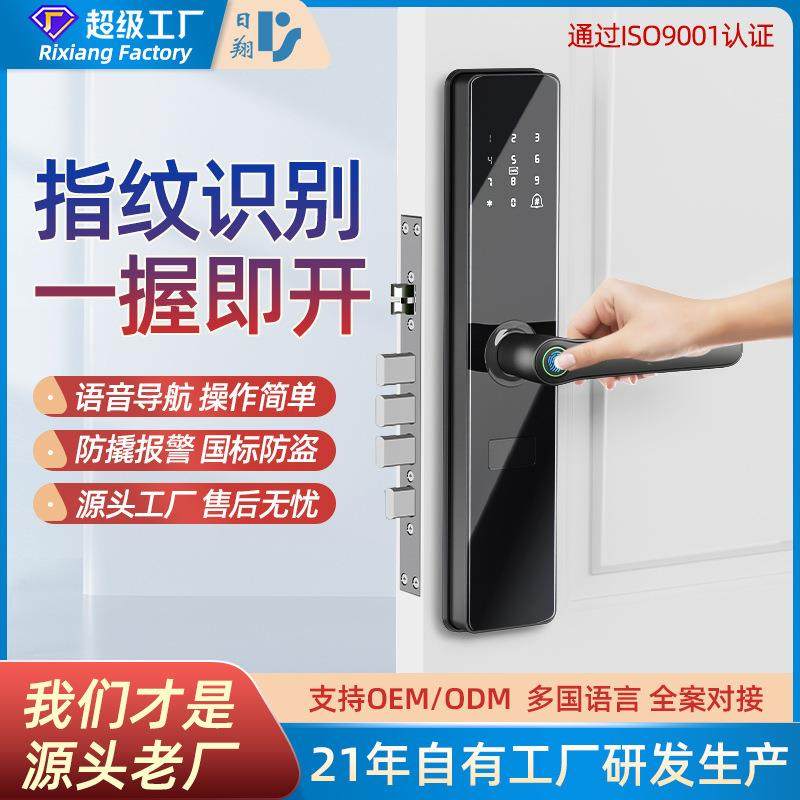 智能电子锁公寓酒店民宿出租房远程密码锁指纹防盗门刷卡入户门锁