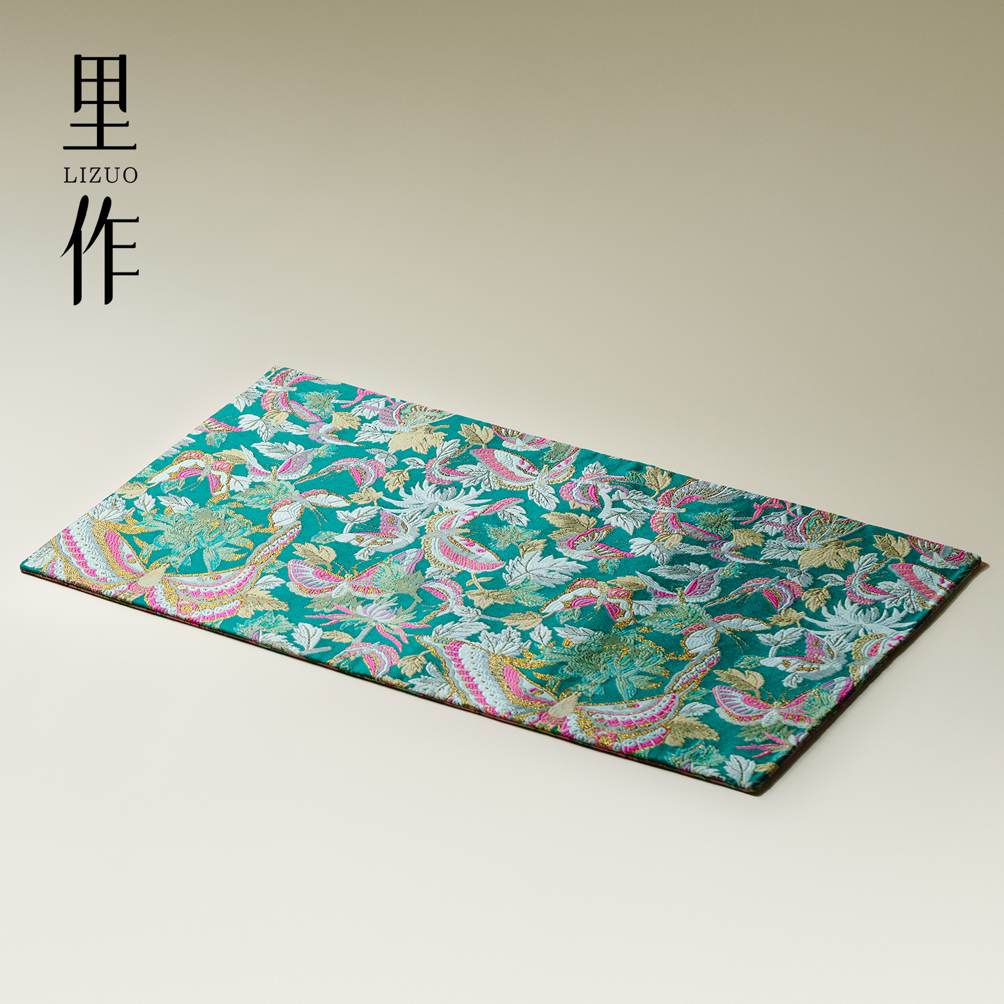 里作碧绯双映提花双面长方茶席高级感织锦缎防水干泡席桌旗隔热垫