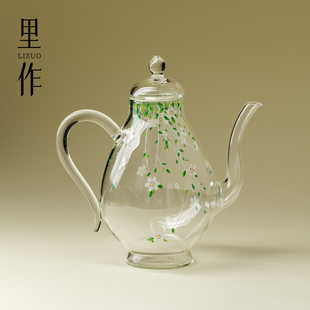 里作 仿宋玻璃茶壶高颜值耐热高硼硅绿茶专用功夫茶具泡茶手执壶