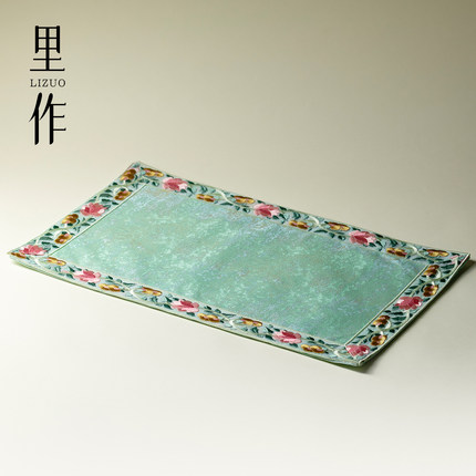 里作高颜值刺子绣茶席新中式禅意家用干泡席创意手工茶桌垫子桌旗