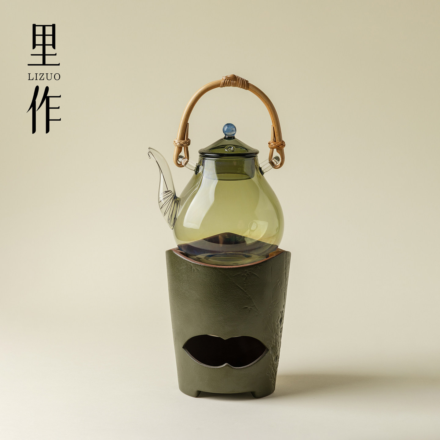 里作墨绿粗陶碳火炉围炉煮茶高硼硅提梁煮茶壶复古手工炭炉烧水壶,餐饮具,煮茶炉,淘宝优惠券,粉丝福利购,淘宝优惠卷