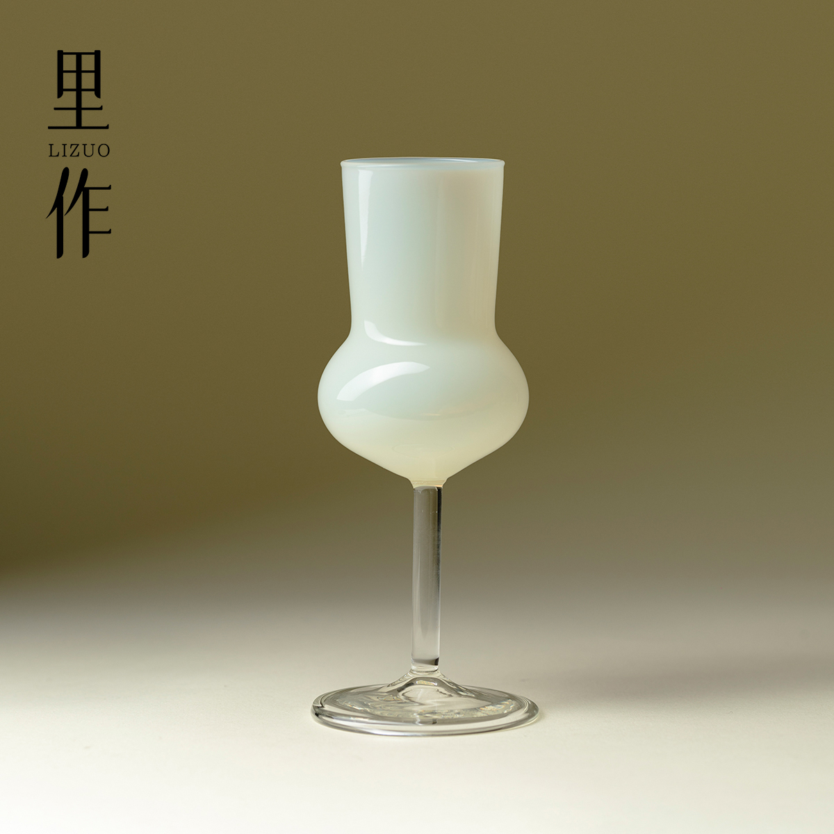 里作 高档冰玉玻璃高脚杯原创高硼硅品鉴杯茶杯品茗杯主人杯酒杯