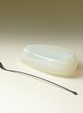 里作 原创冰玉玻璃茶则两件套高颜值高硼硅赏茶荷投茶器茶道配件