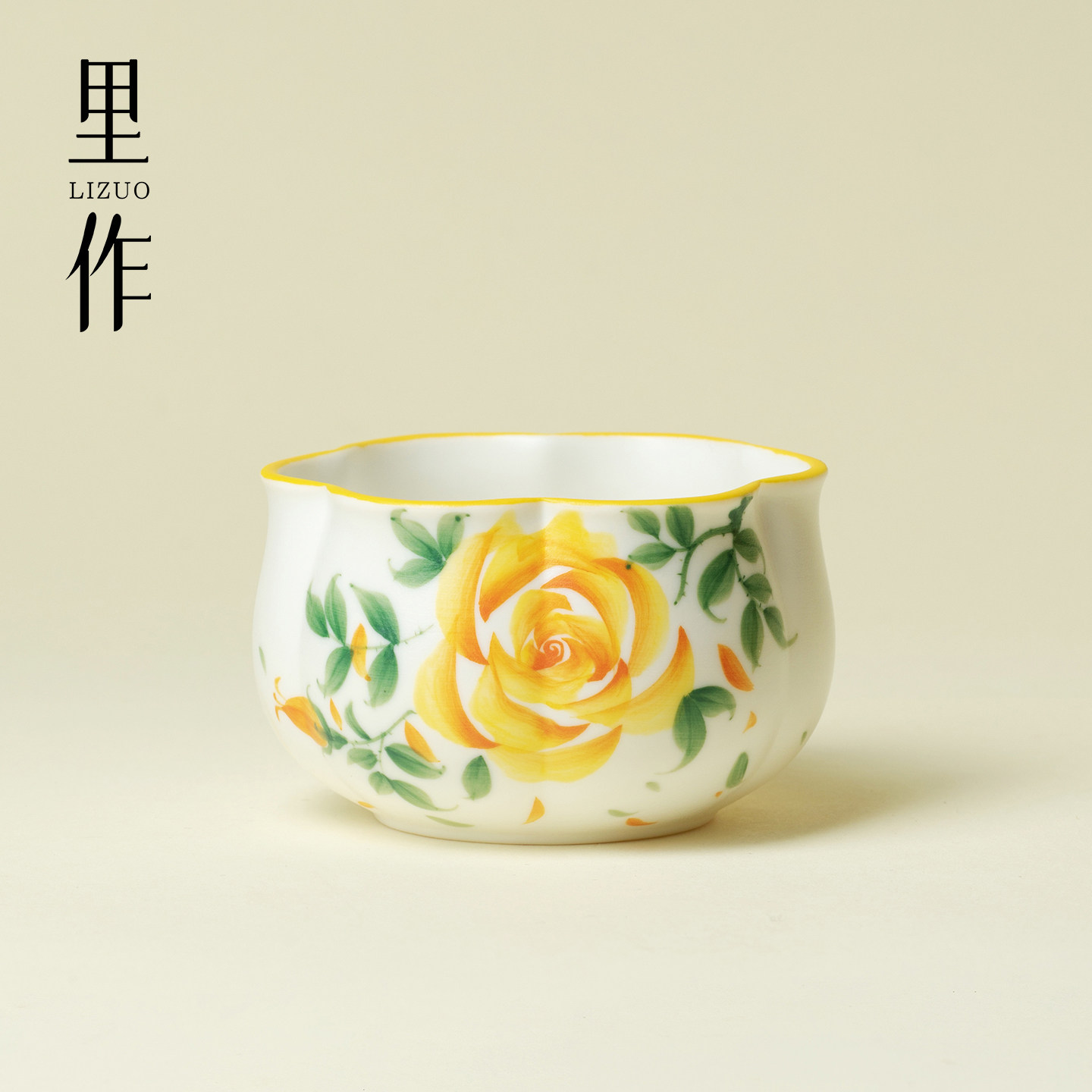 里作功夫茶具手绘金蕊玫瑰花朵主人杯精致手工女士专用茶杯品茗杯,餐饮具,茶杯,淘宝优惠券,粉丝福利购,淘宝优惠卷