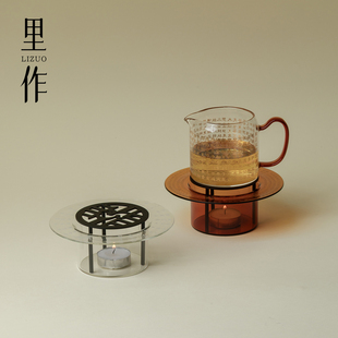 里作中式蜡烛保温底座泡茶壶套装心经玻璃禅意温茶炉烛火温暖茶器