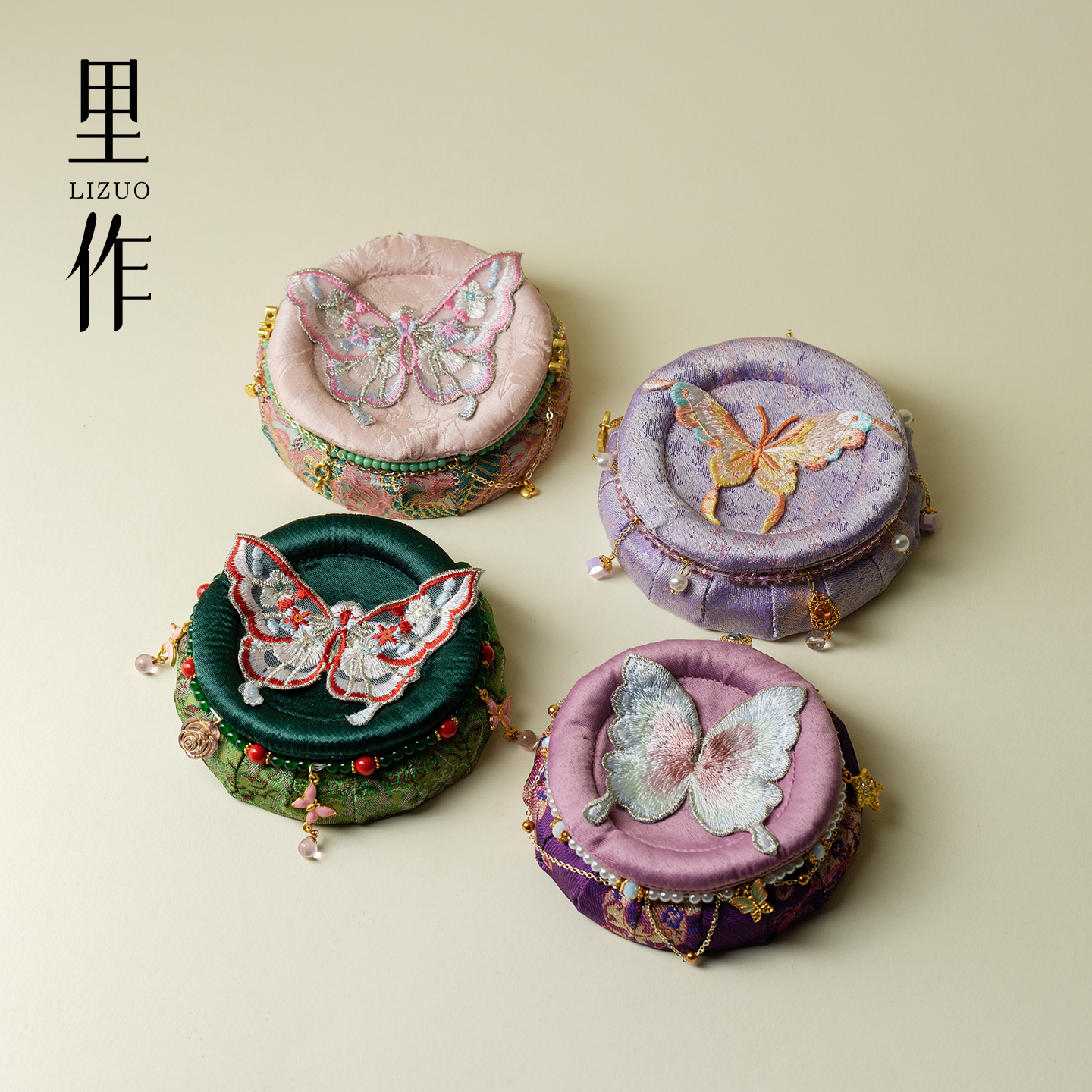 织锦彩蝶壶承精致小提溜茶台