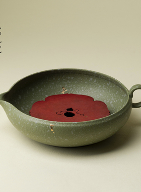 里作中国传统色绿色壶承功夫茶具陶瓷干泡台简约家用茶壶盖碗托盘