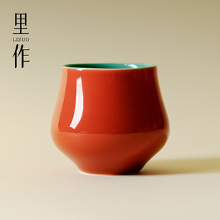 里作轻奢故宫红主人杯创意功夫茶具品茗杯中国红仙女茶器单个茶杯