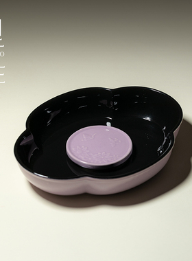 里作日式手工海棠干泡盘高级紫色原创茶壶盖碗壶承功夫茶具小茶台