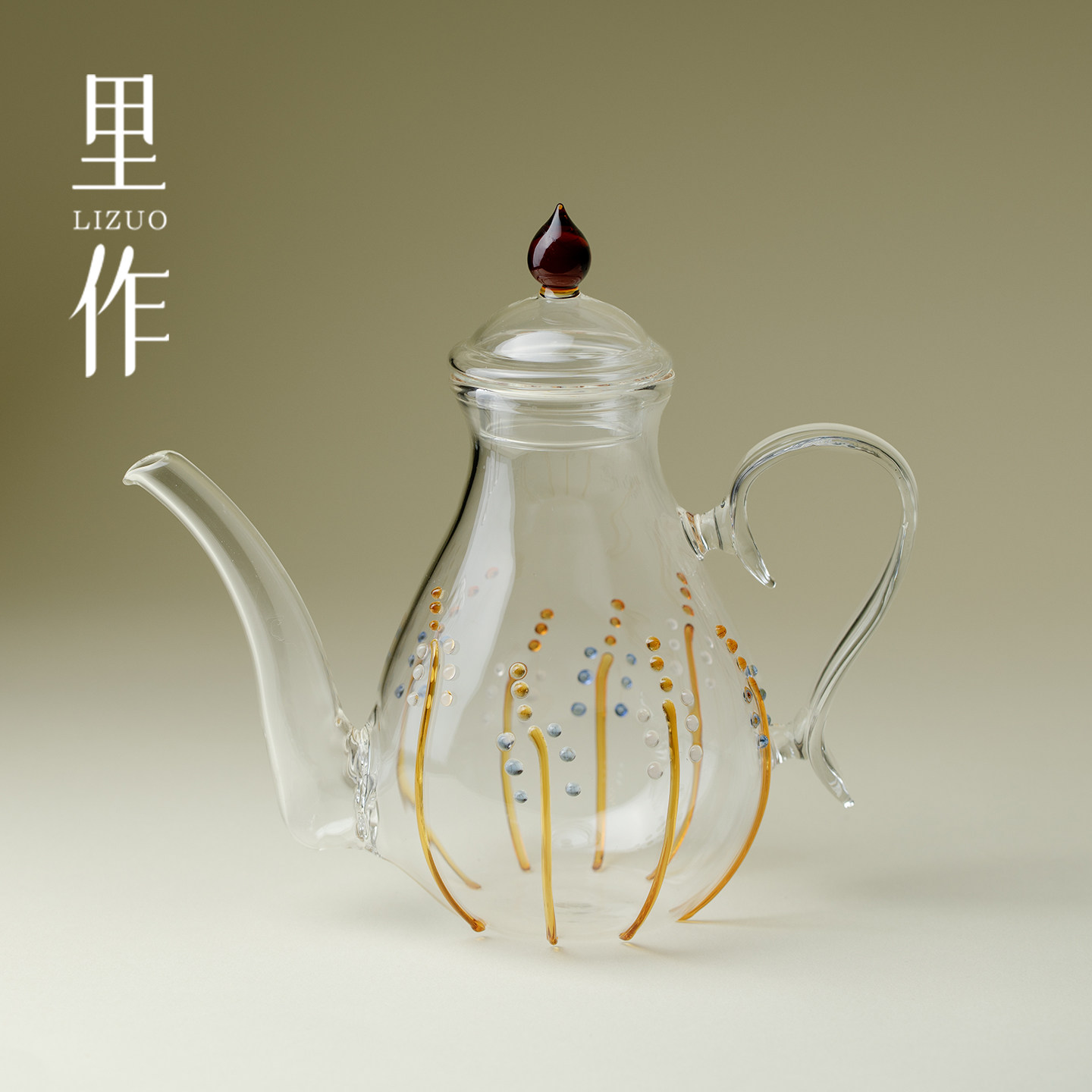 里作 高硼硅玻璃谷雨茶壶家用小清新泡茶壶高颜值功夫茶具仿生壶