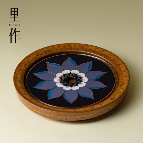 里作复古窑变壶承手工珐琅彩干泡盘蓄水小茶台粗陶壶垫托功夫茶具