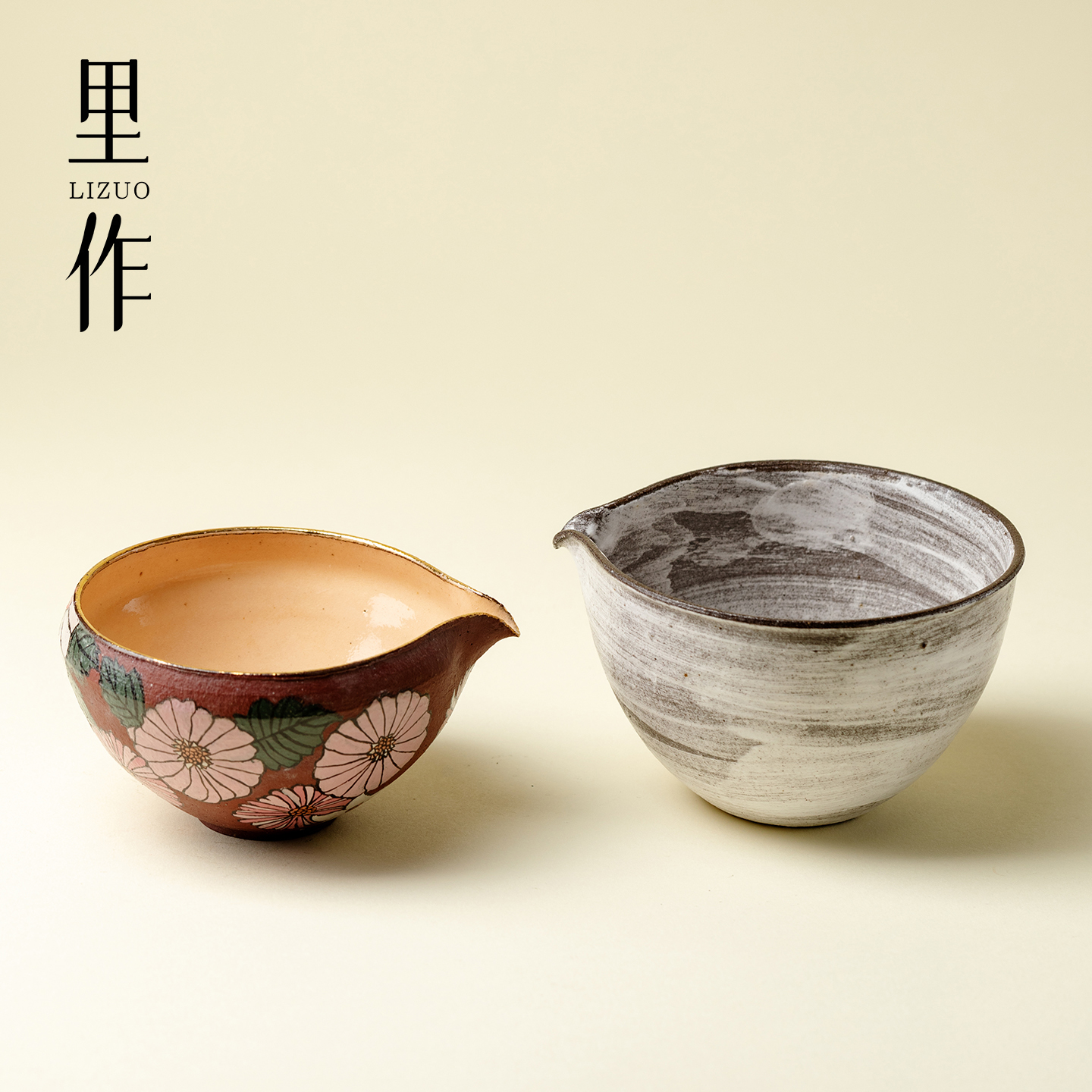 山几由复古粗陶手工公道杯景德镇小众创意手绘茶海分茶器功夫茶具