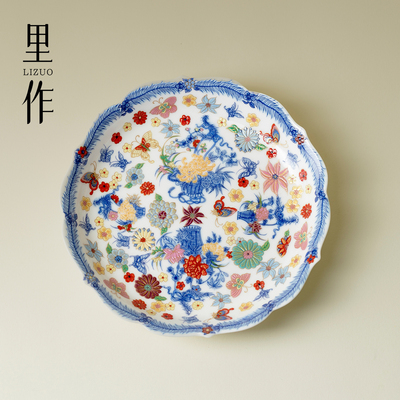 里作绘梦繁花粉彩花口壶承