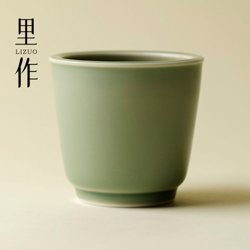 里作 青瓷建水家用高端陶瓷干泡水盂精致手工茶渣缸高端功夫茶具