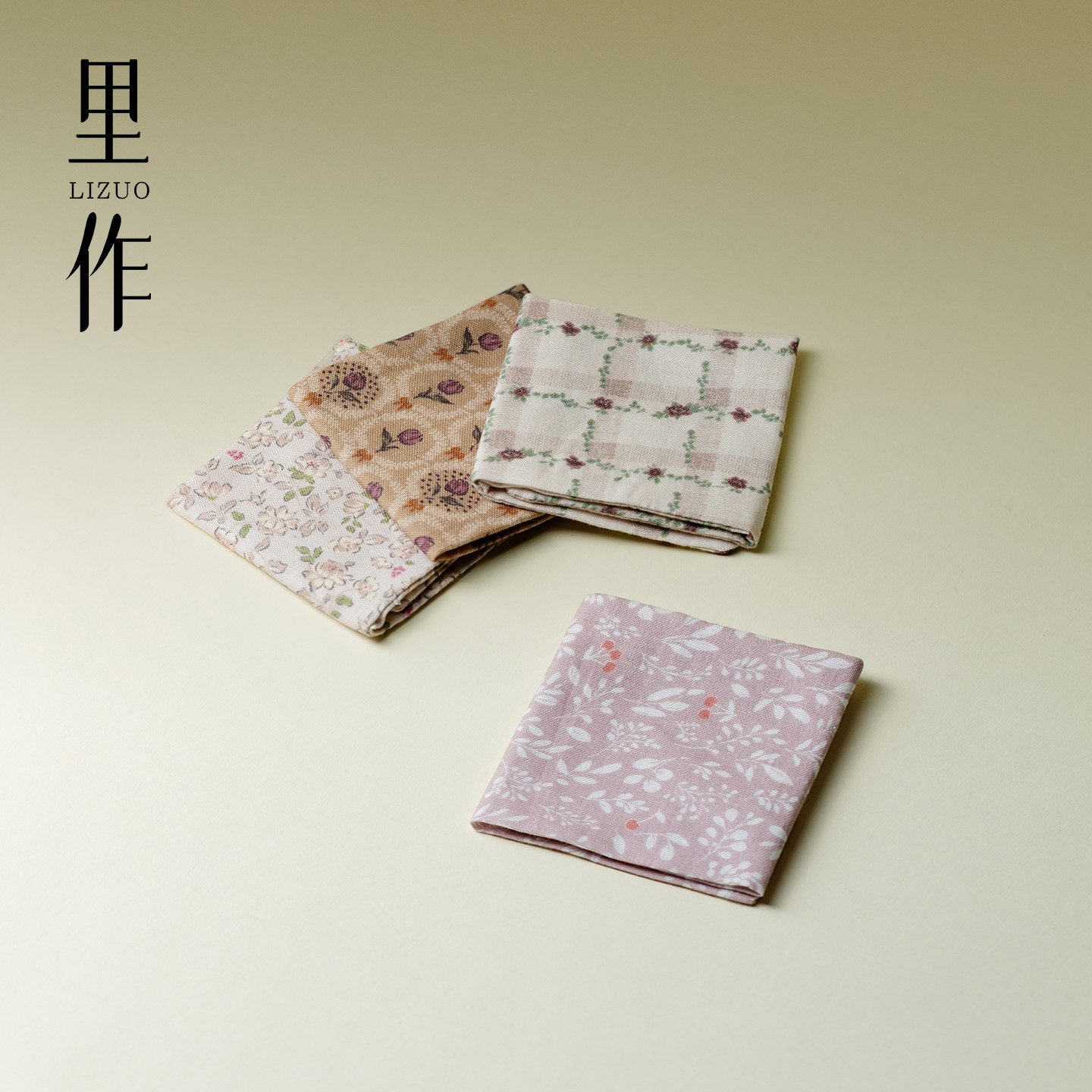 里作日式棉麻小碎花吸水茶巾家用双面茶桌抹布桌布洁方巾茶道配件图片