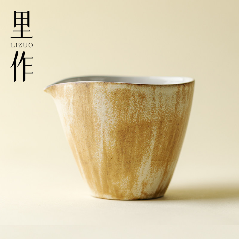 里作 诧寂复古风手工粗陶公道杯李朝白日式复古茶海分茶器茶配,餐饮具,公道杯,淘宝优惠券,粉丝福利购,淘宝优惠卷