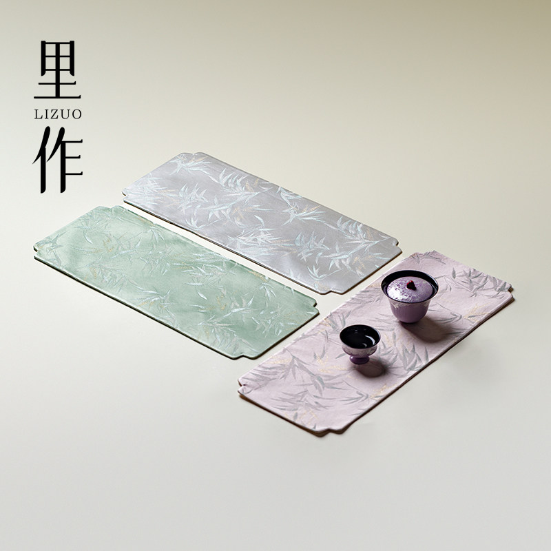 里作新中式禅意双面茶席高端织锦缎干泡席中国风原创小茶几茶桌垫