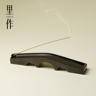 里作 墨染诗行线香香炉创意陶瓷断桥残雪香插家用室内沉香熏香炉