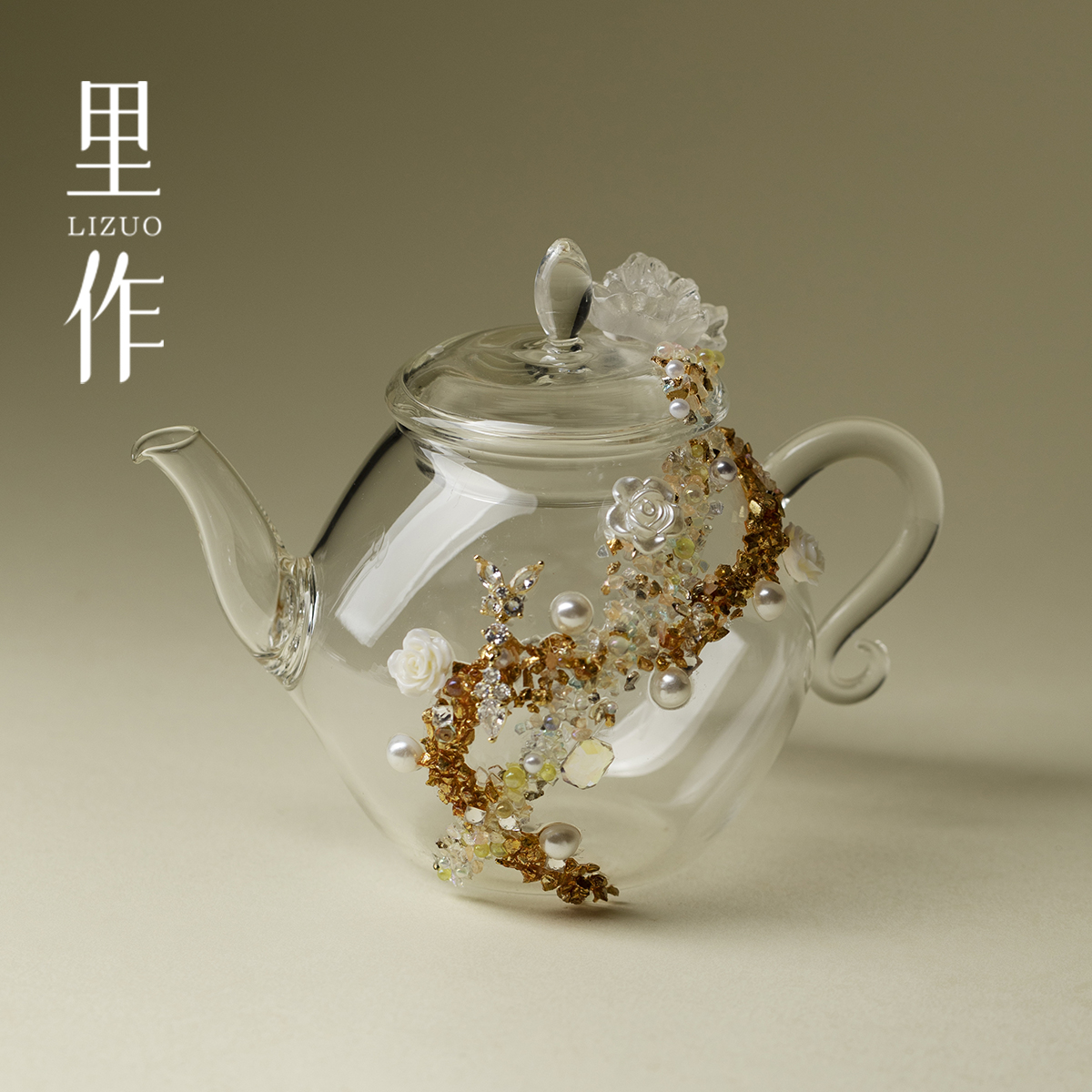 里作 纯手工创意高硼硅玻璃茶壶家用高颜值带过滤功夫茶具泡茶器