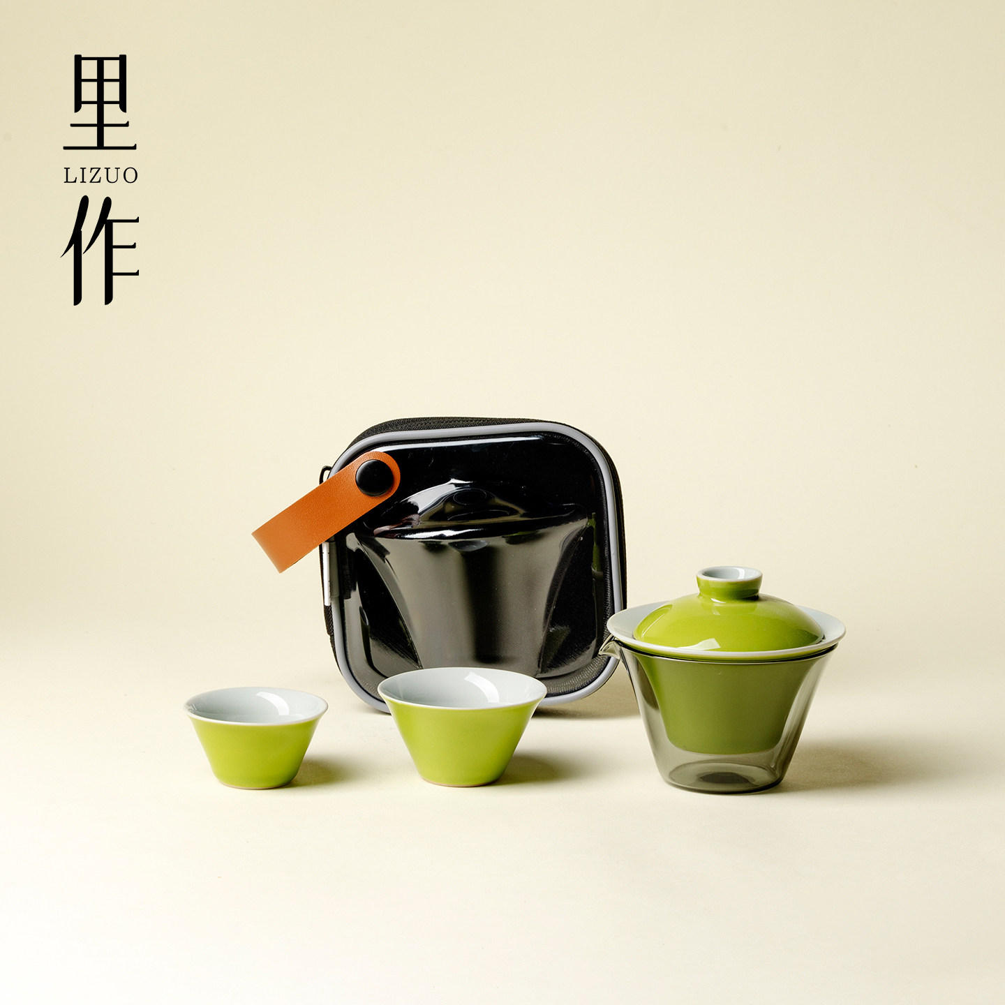 里作 纯手工陶瓷旅行茶具套装户外便携式茶杯茶壶苹果绿简约茶具,餐饮具,旅行茶具,淘宝优惠券,粉丝福利购,淘宝优惠卷