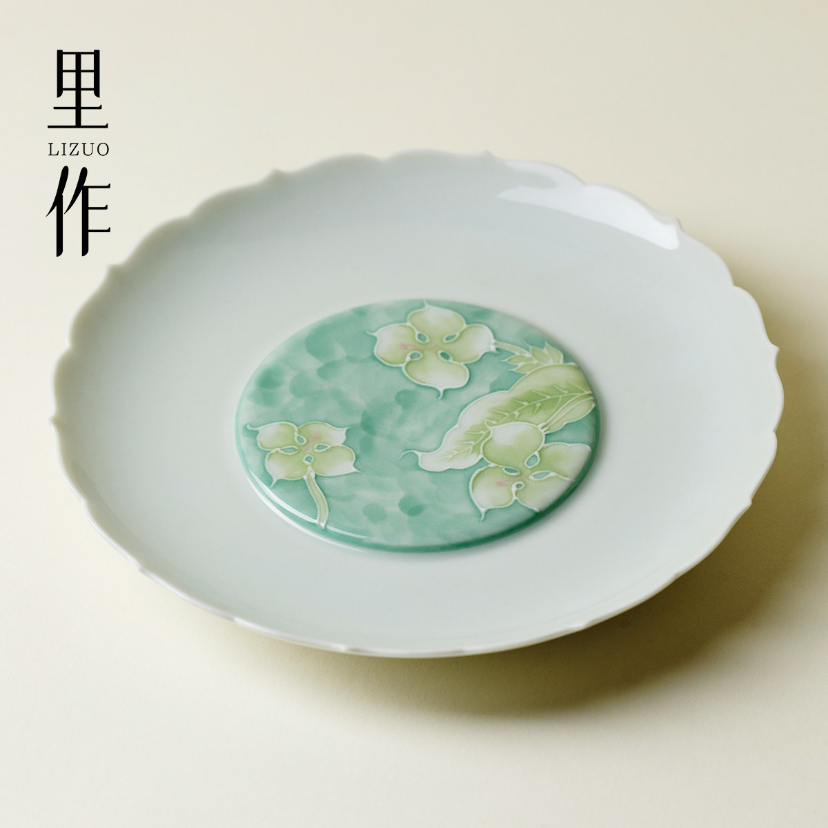 里作 景德镇有田烧釉下手绘壶承高端陶瓷粉彩干泡盘茶壶盖碗茶台