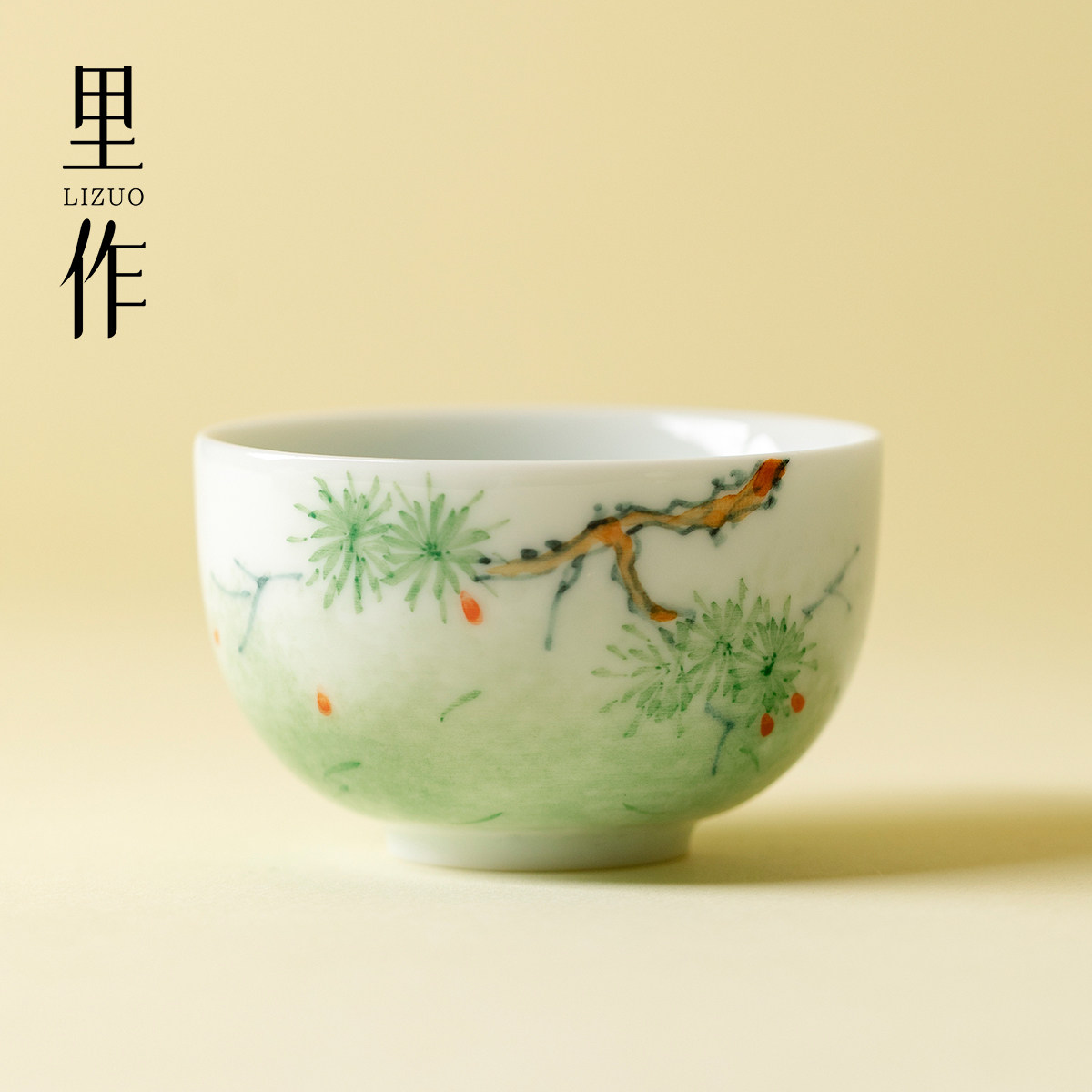 里作 粉彩手绘松韵主人杯高端功夫茶具女士茶杯高颜值陶瓷品茗杯,餐饮具,茶杯,淘宝优惠券,粉丝福利购,淘宝优惠卷